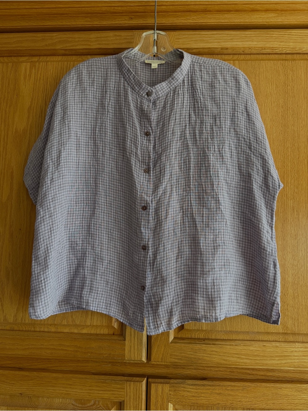 Clearance Eileen Fisher Mauve & Grey Linen oversized top size M petite
